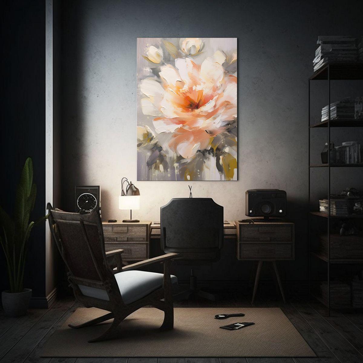 Pintura De Pared Dibujo Urbano Flores Abstracto Minimalista 50x65cm-2