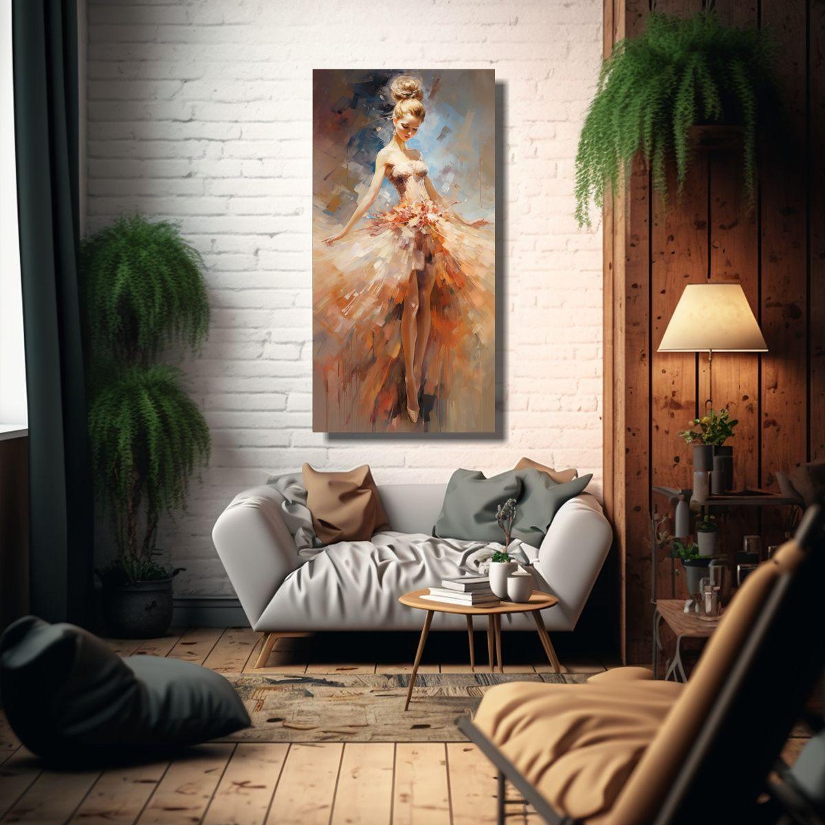 Pintura Decorativa De Lienzo Floral Ballet Ruso, 30x60cm-2