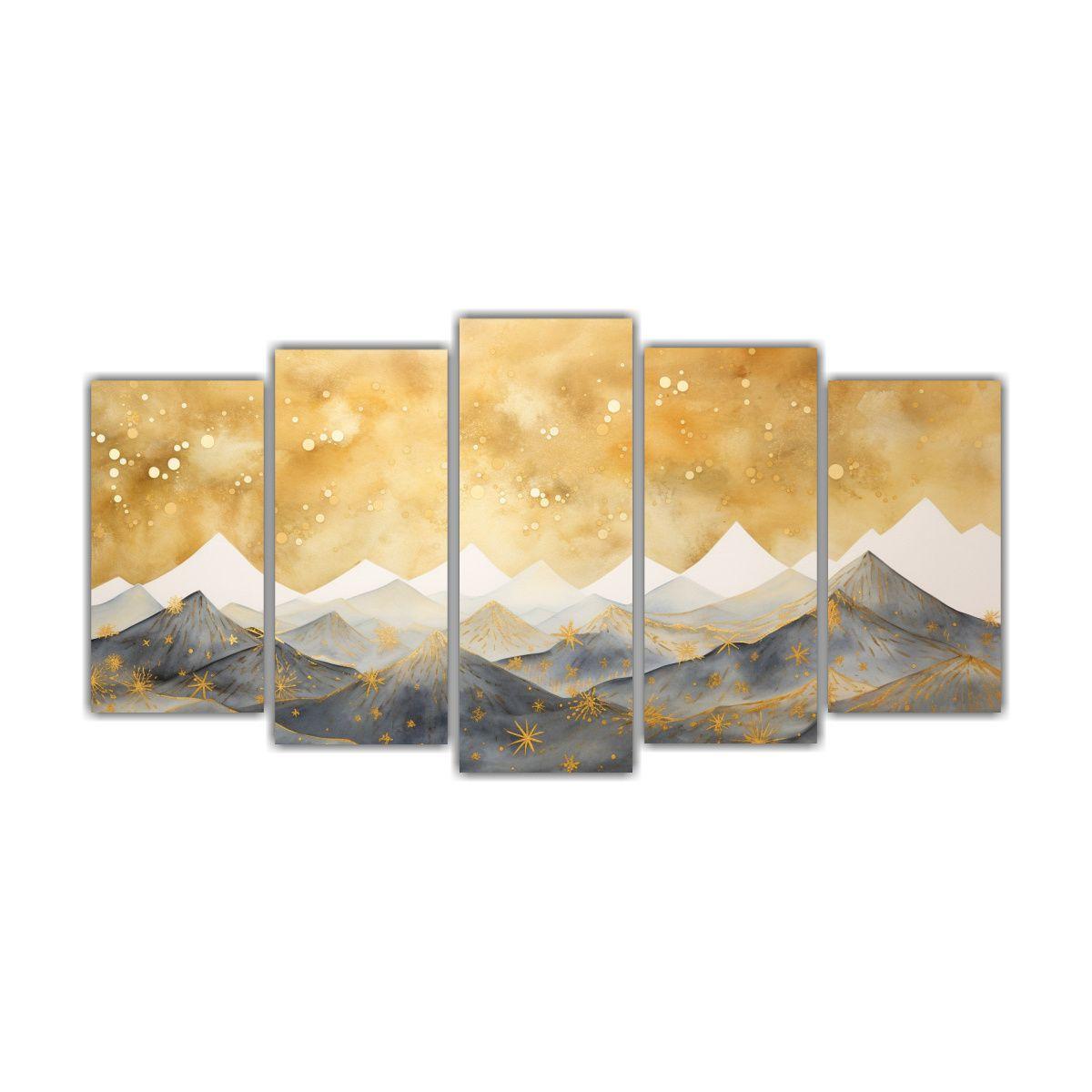 Diptico Paisaje De Montaña Con Estilo Elegante 150x75 Cm-0