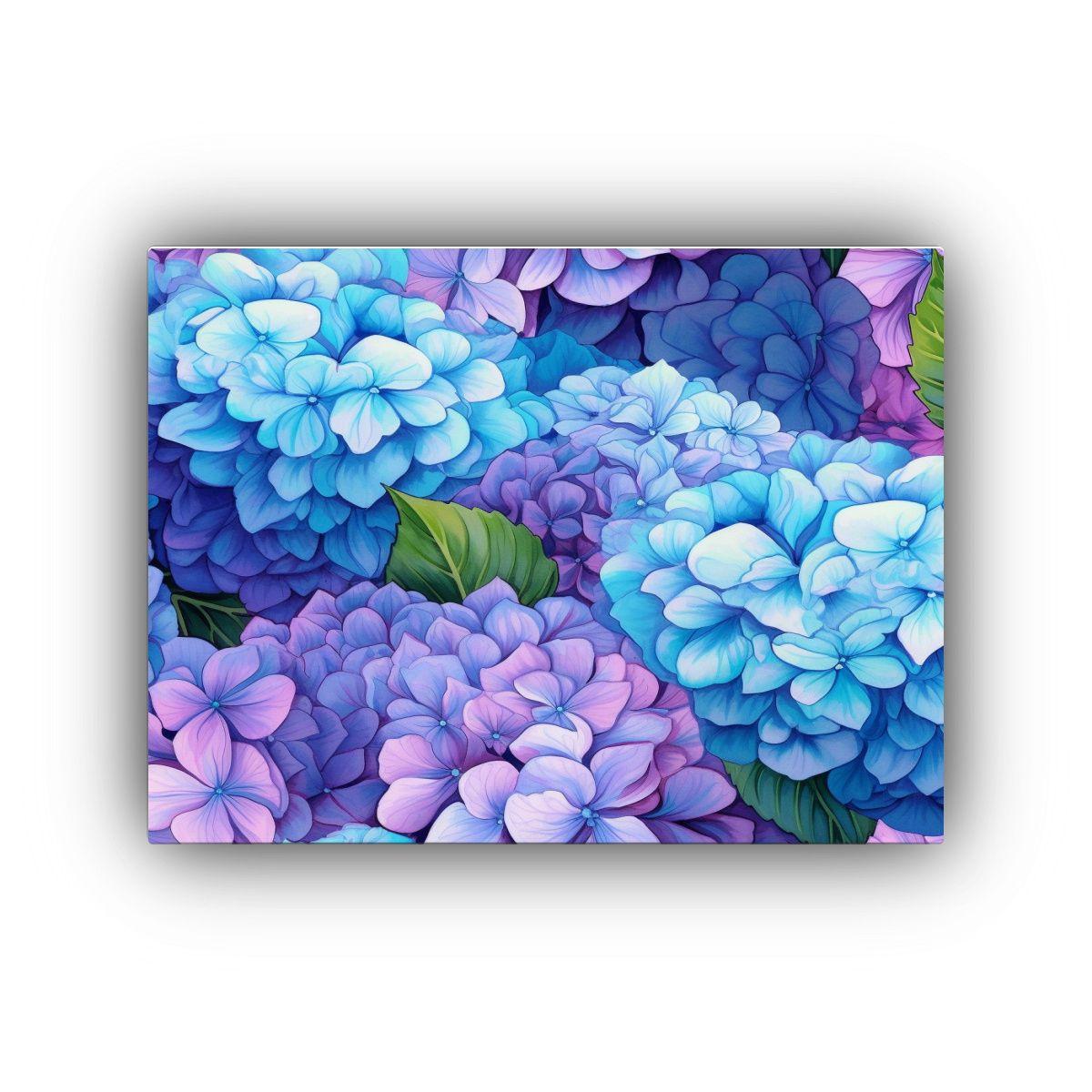 Tela En Bastidor De Flores Psicodélicas Con Fondo Claro De  75x50cm-0