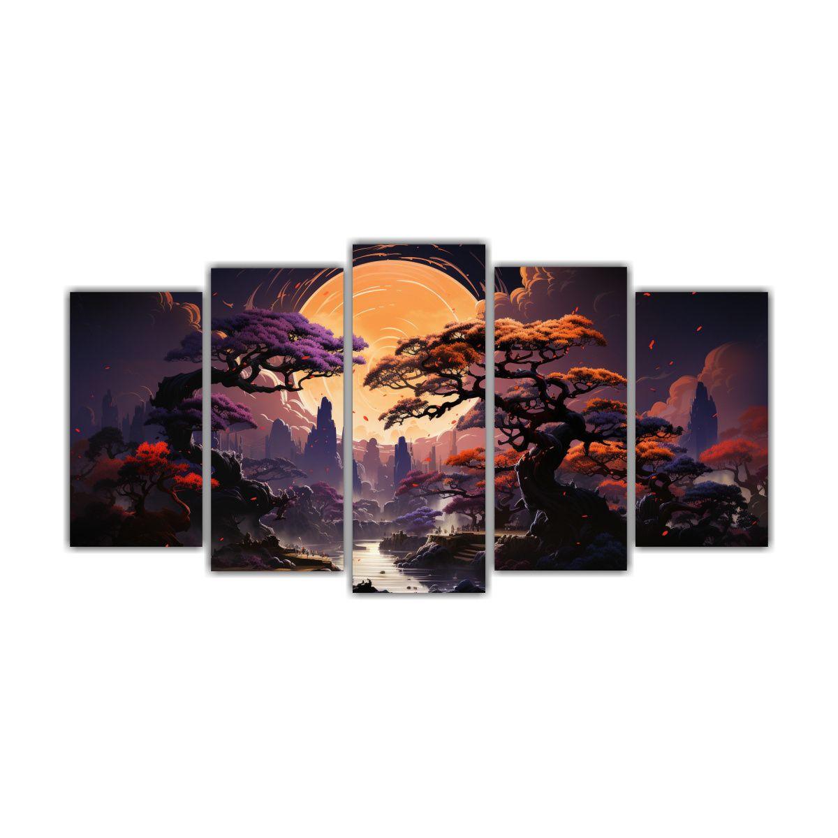 Cuadro Decorativo De árbol Bonsái En Colores 200x100 Cm-0