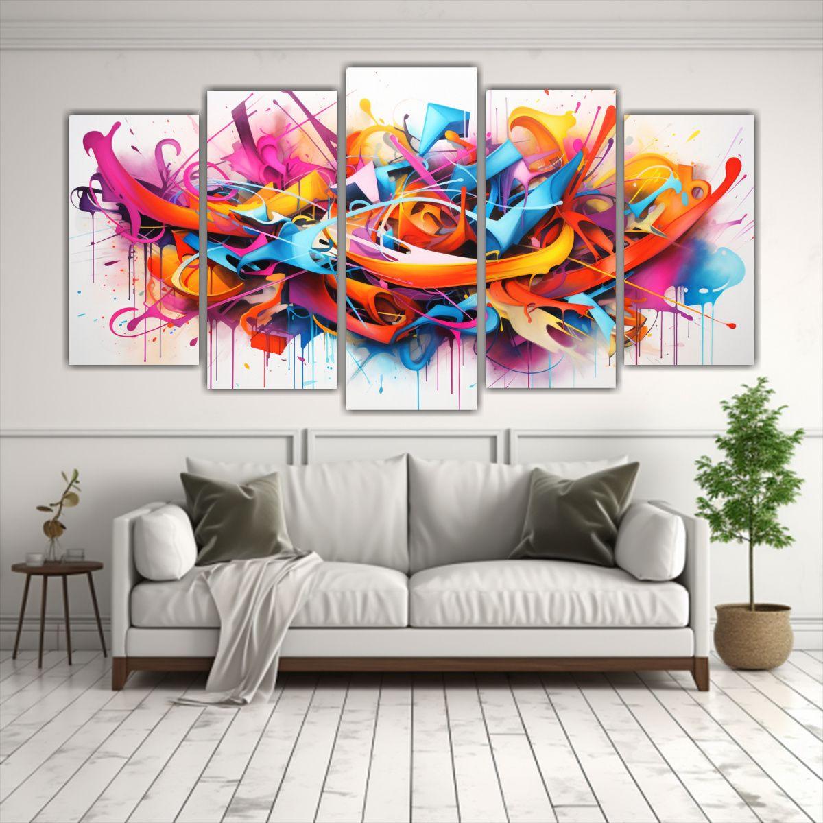 Pintura Abstracta Inspirada En La Energía Del 150x75 Cm-2