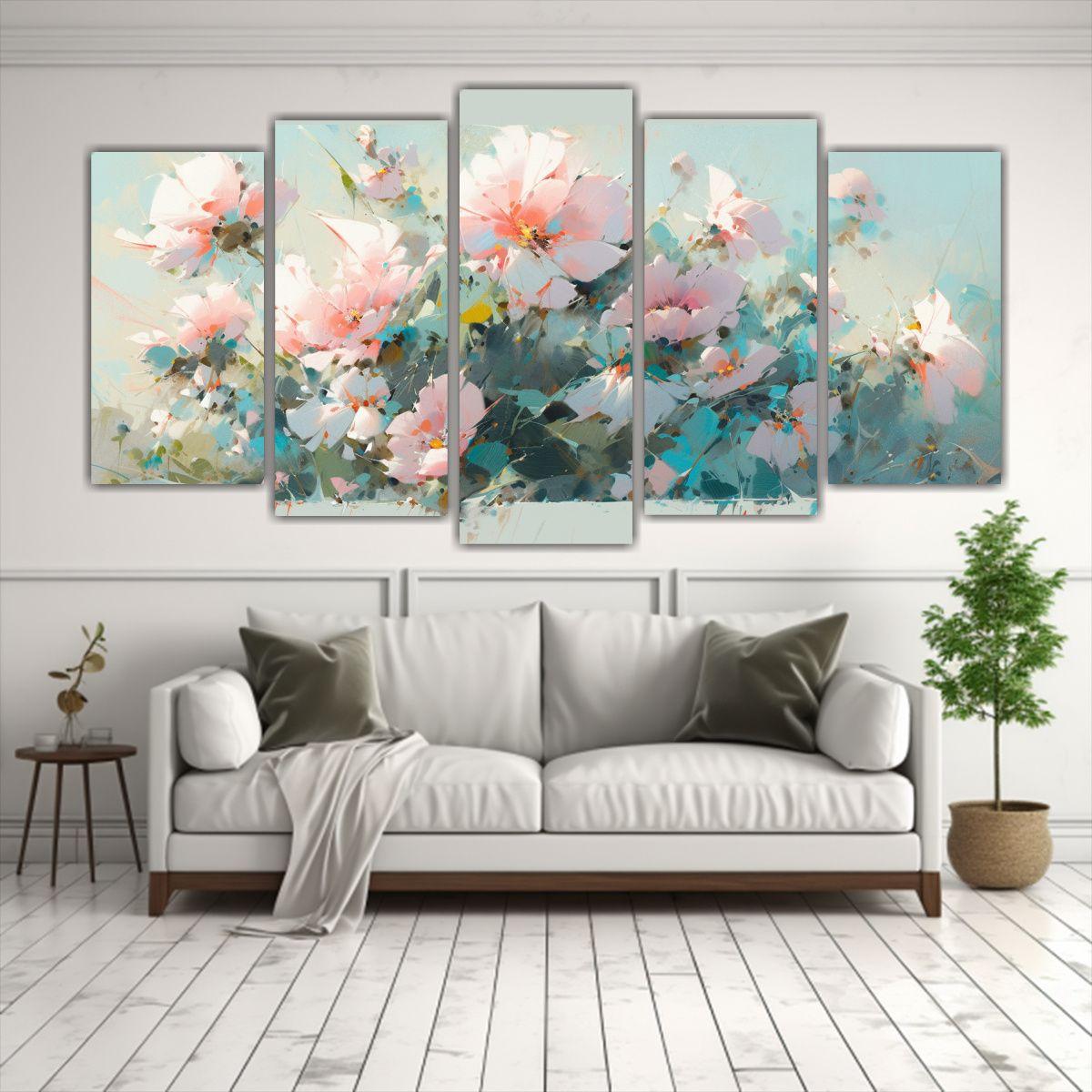 Cuadros Concepto Temática A Turquesa Y Rosa 250x125 Cm-2