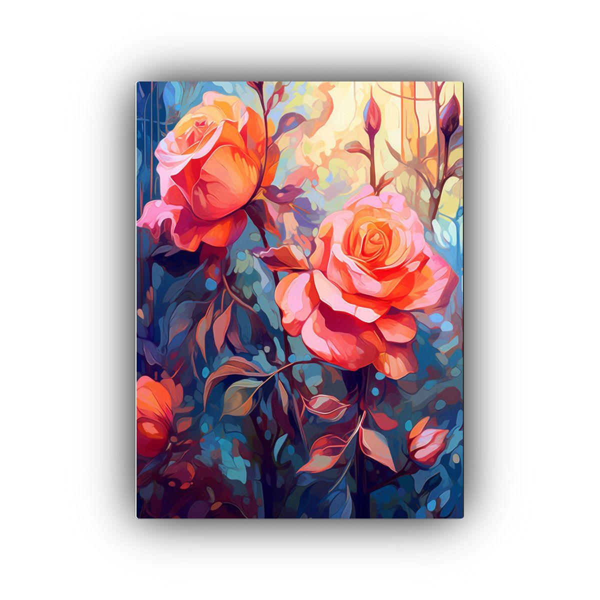 Cuadro De Composición Juvenil Abstracto Floral 50x75cm-0