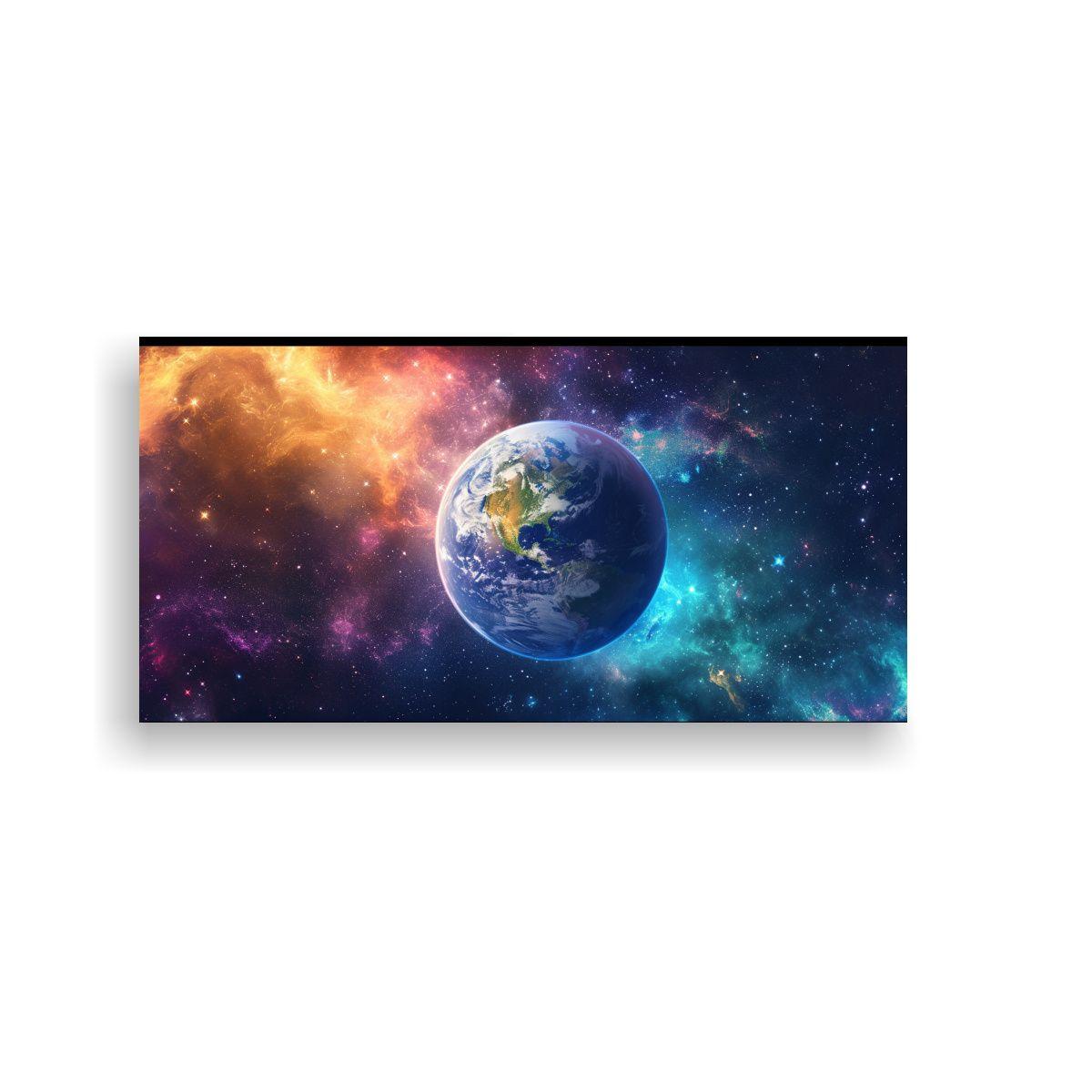 Pintura Decorativa Colorida Planeta Tierra 160x80cm-0