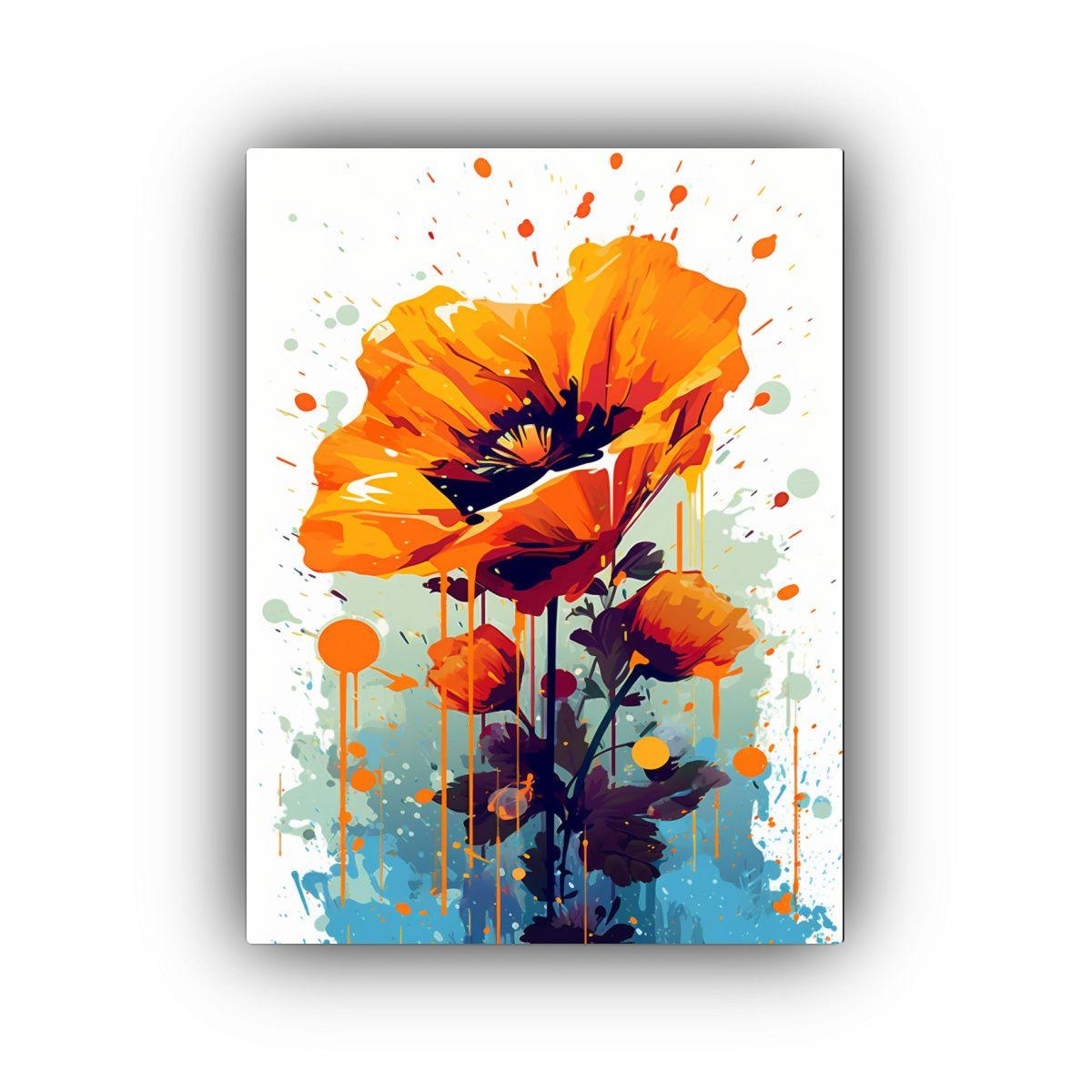 Cuadro Lienzo Arte Colores Elegante Amapola 80x120cm-0