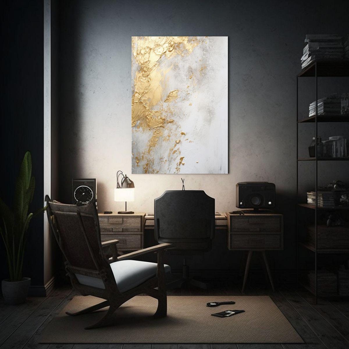 Cuadro Moderno Estético Nikolin Con Hoja De Oro 40x50cm-2