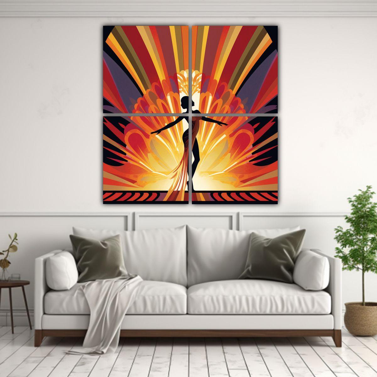 Cuatro Cuadros Cuadrado Creatividad Imagen 140x140 Cm-2