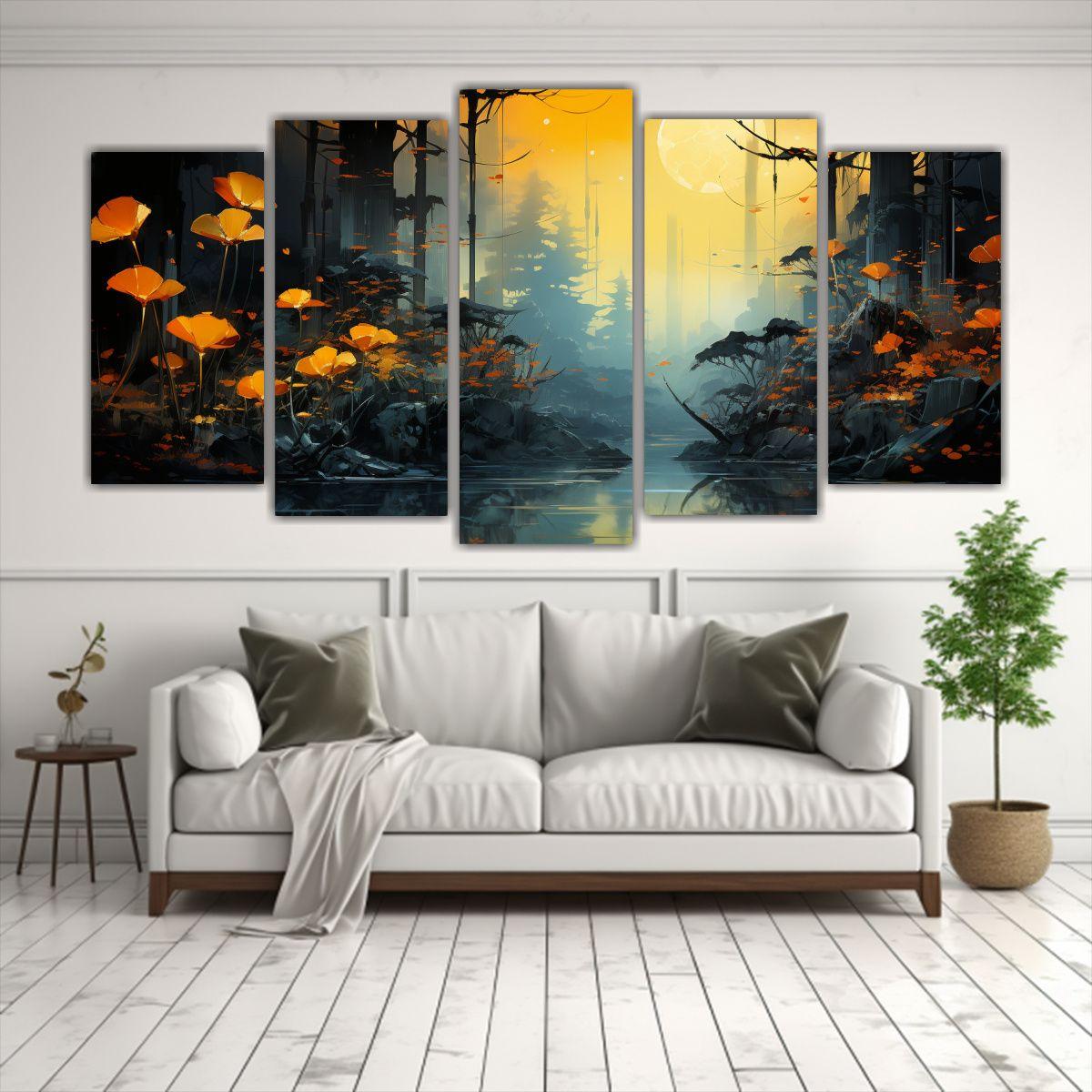 Cuadro Decorativo Moderno De Bambú En Tonos 200x100 Cm-2
