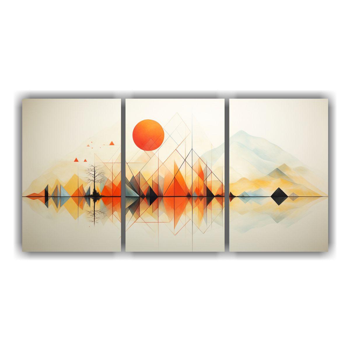 Cuadros Abstractos Geométricos En Paisaje 90x45 Cm-0