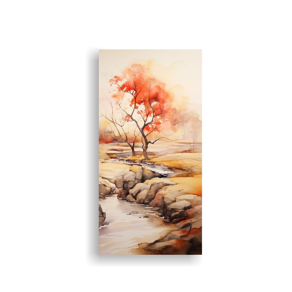 Pintura Abstracta Acuarela Paisaje Movimiento 60x120cm-0