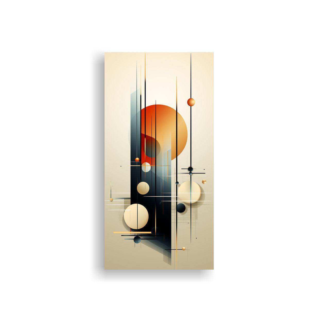 Cuadro Geométrico Moderno En Lienzo, Colorido Y 60x120 Cm-0