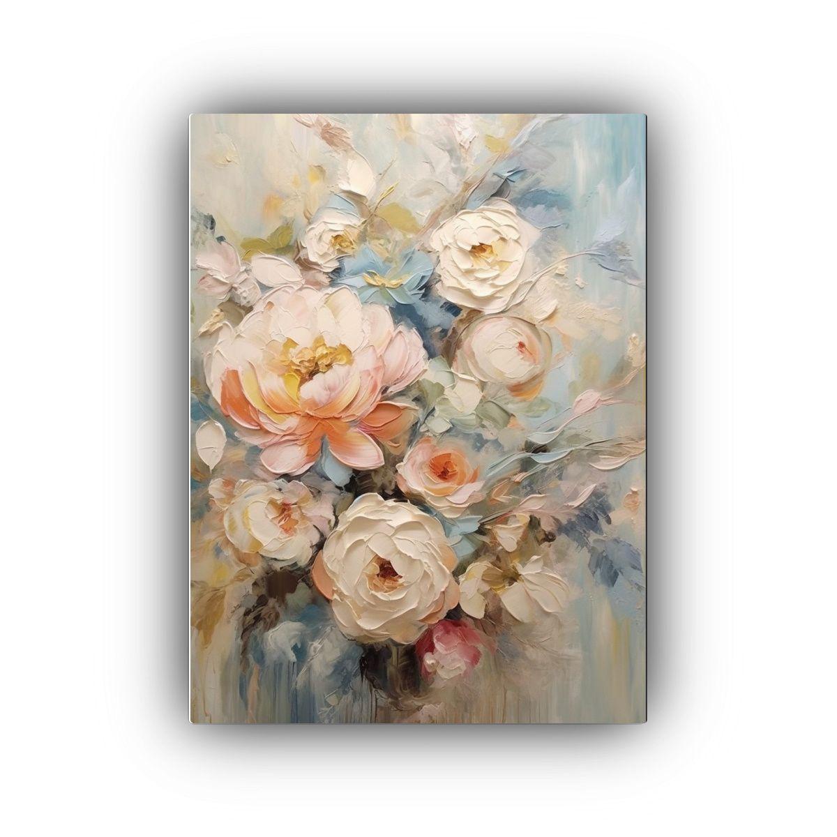 Pintura Abstracta De Adorno Floral Para Bodas, 30x45cm-0