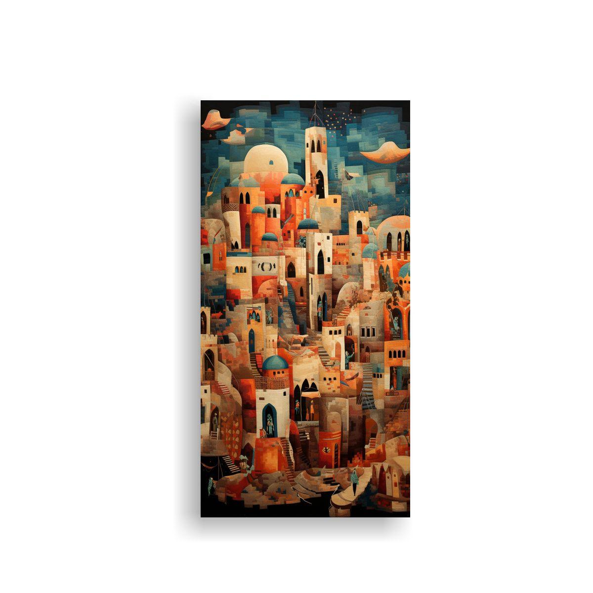 Pintura De Lienzo De Tela Estética Abstracta 30x60cm-0