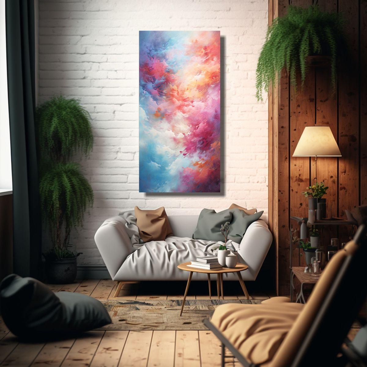 Pintura Abstracta Original Quantum Entrelazada, 50x100cm-2