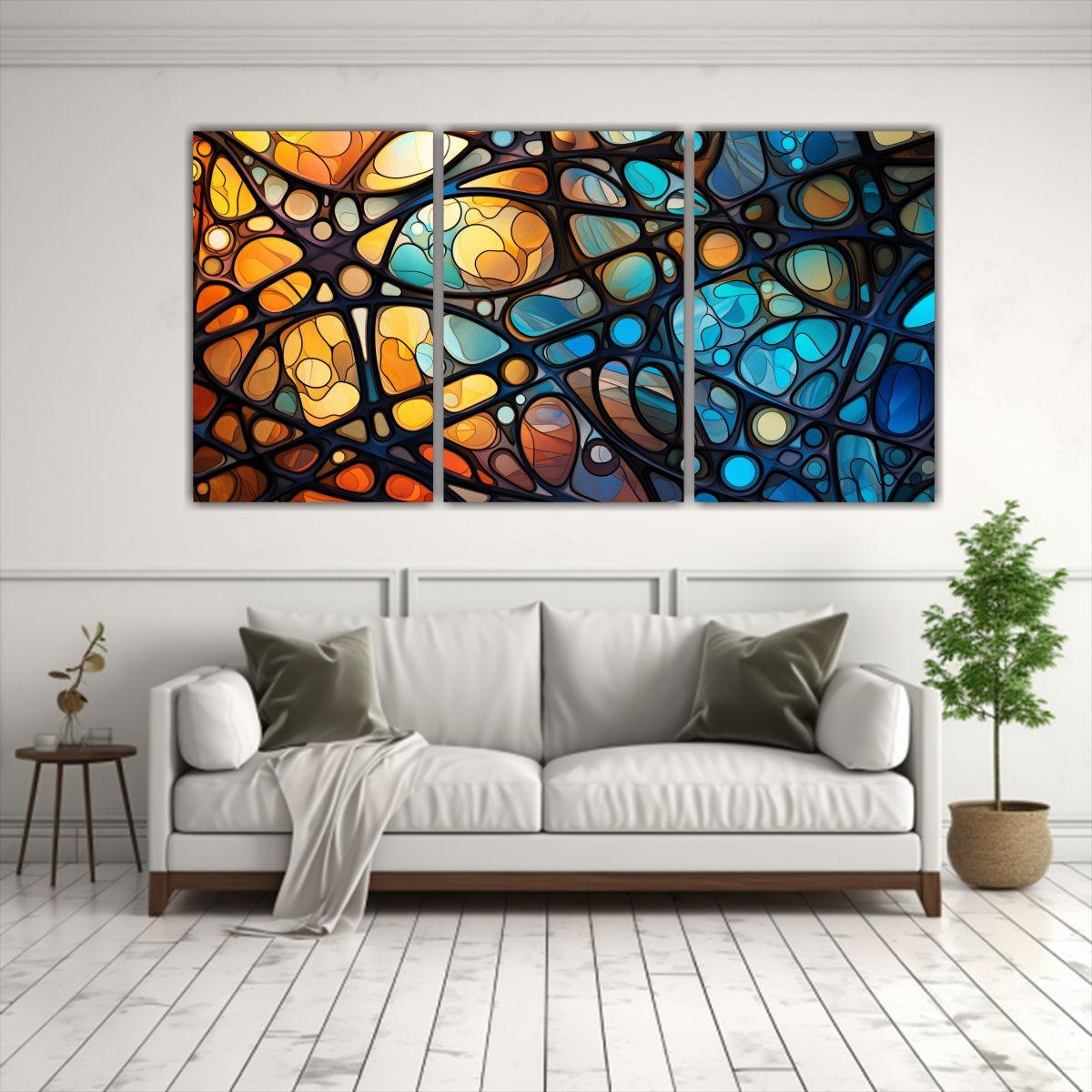 Cuadros Abstractos Decorativos Con Patrones 60x30 Cm-2