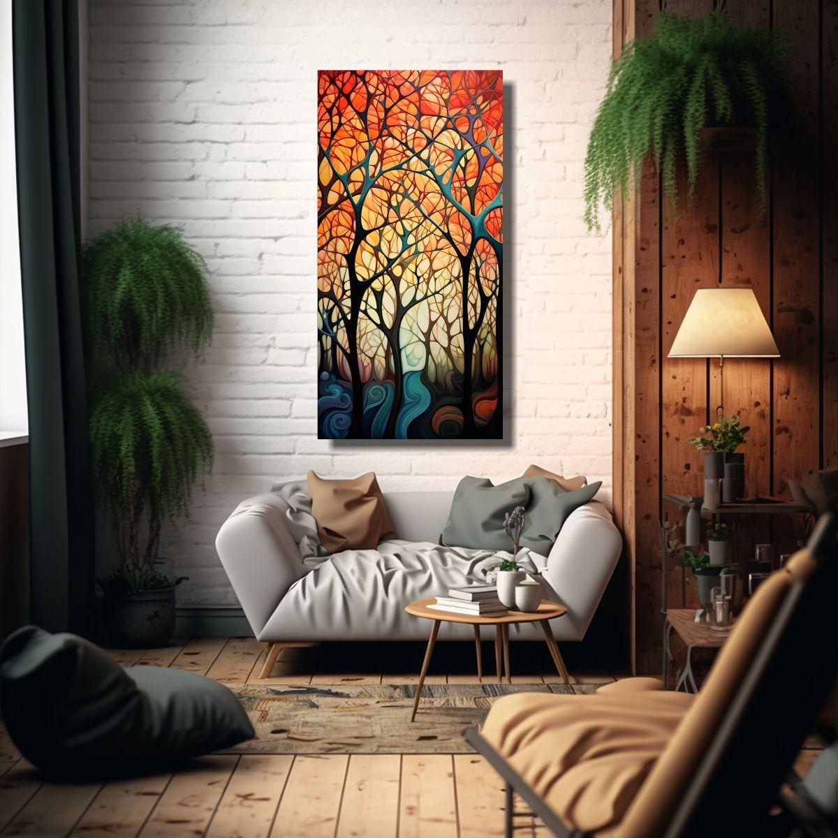 Pinturas Decorativas Canva: Fantasía Vertical 70x140cm-2