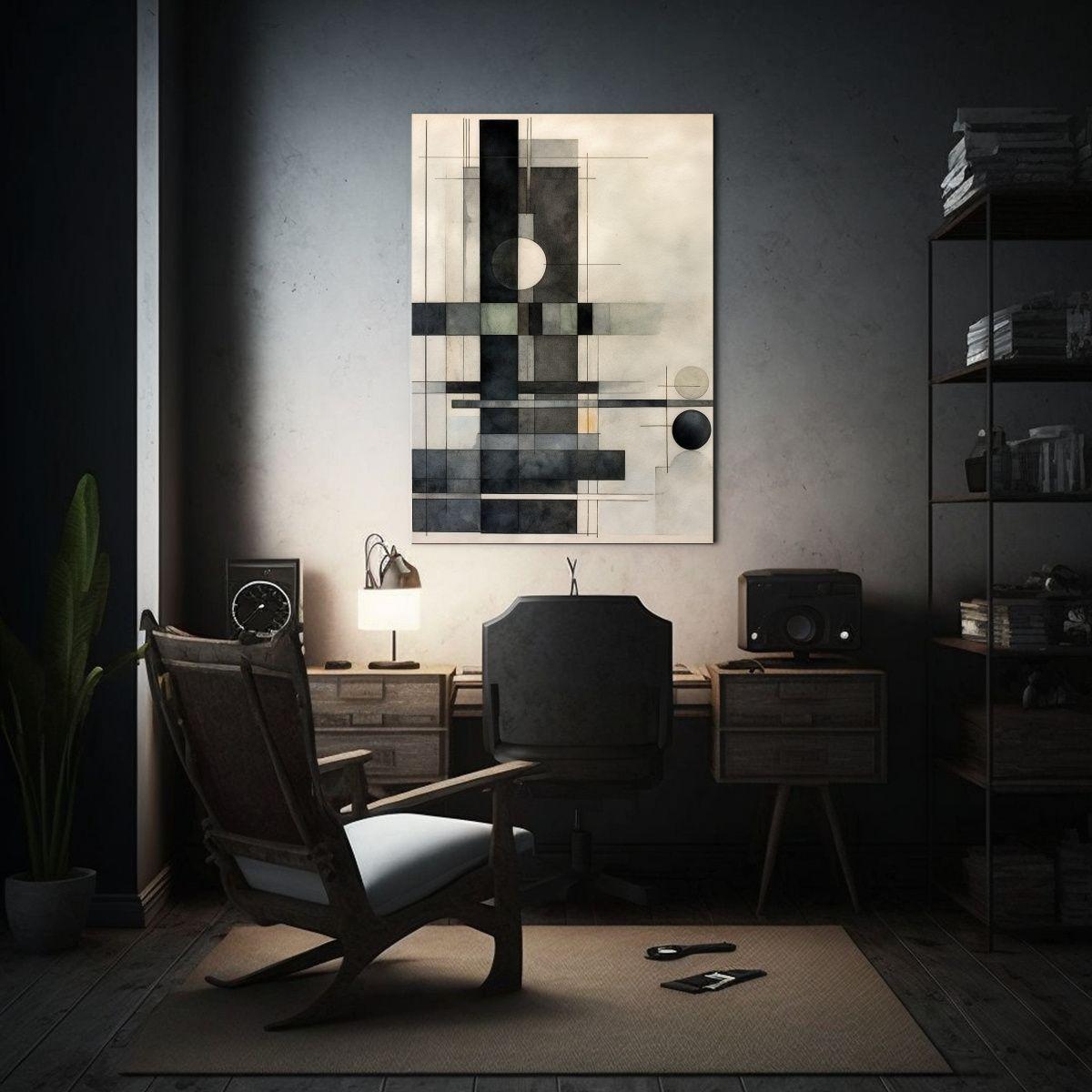 Cuadro Abstracto De Formas Geométricas En Estilo 80x120cm-2