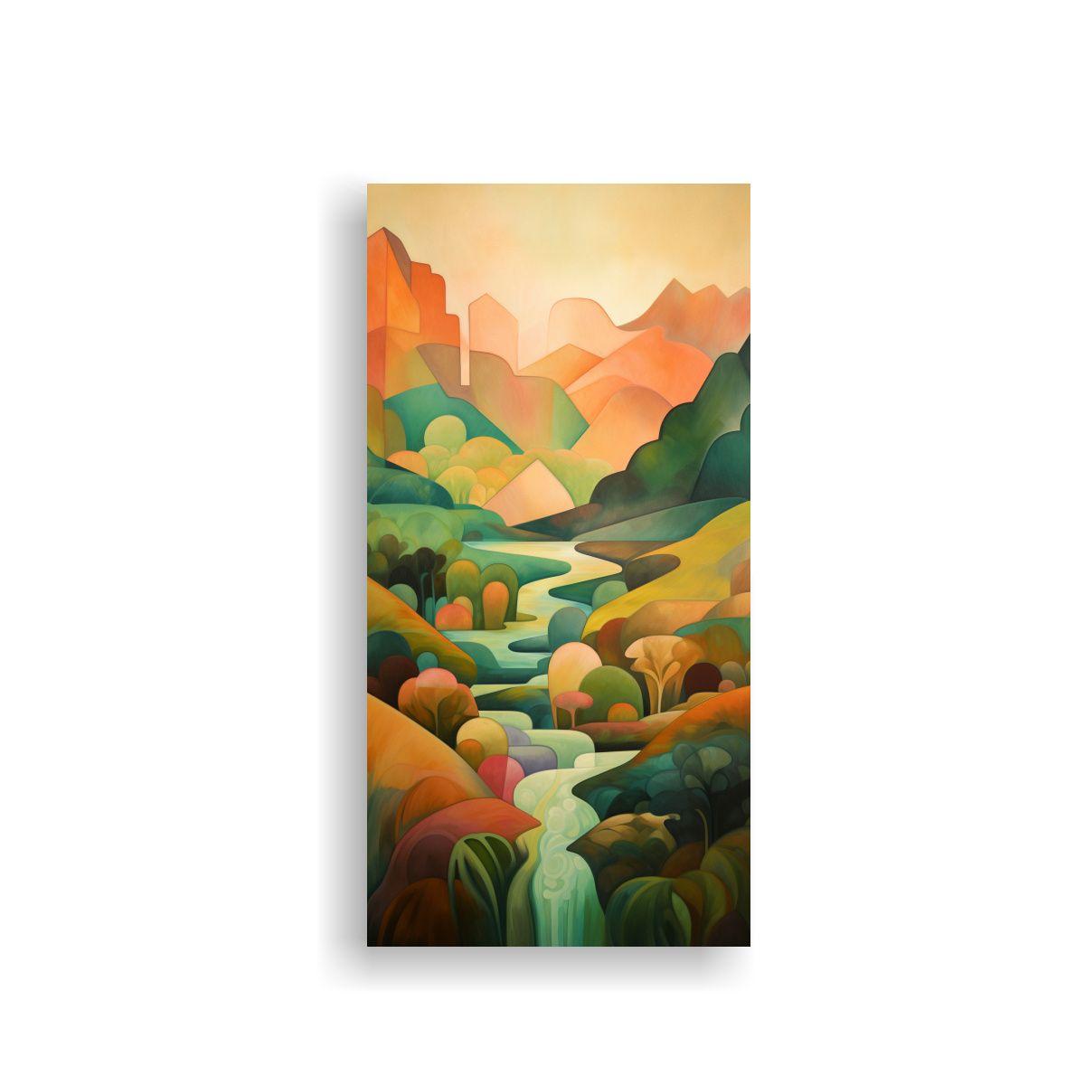 Paisaje Abstracto Estilo Hudson Riv Con 60x120 Cm-0