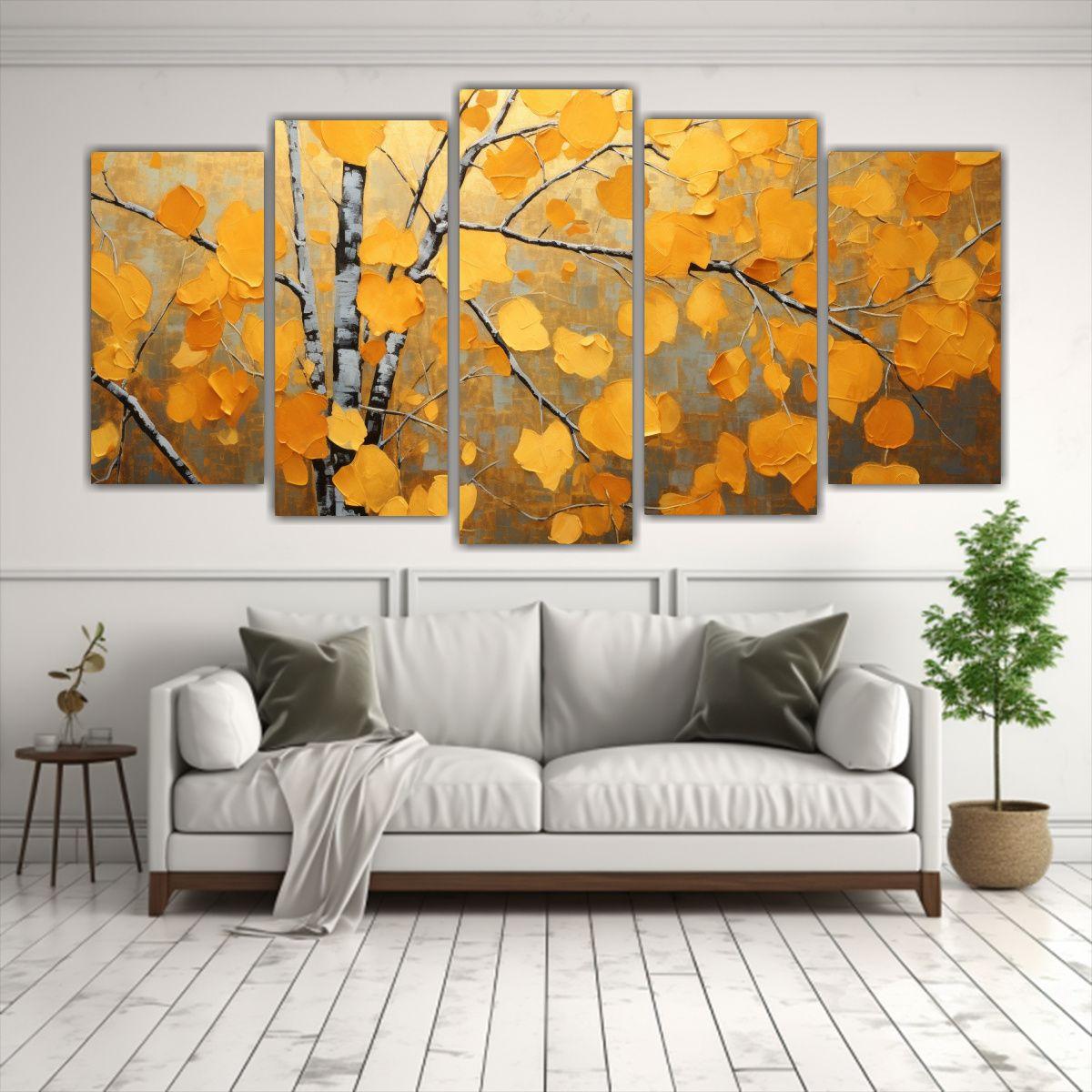 Pintura Abstracta De álamo Temblón Con Detalles 200x100 Cm-2