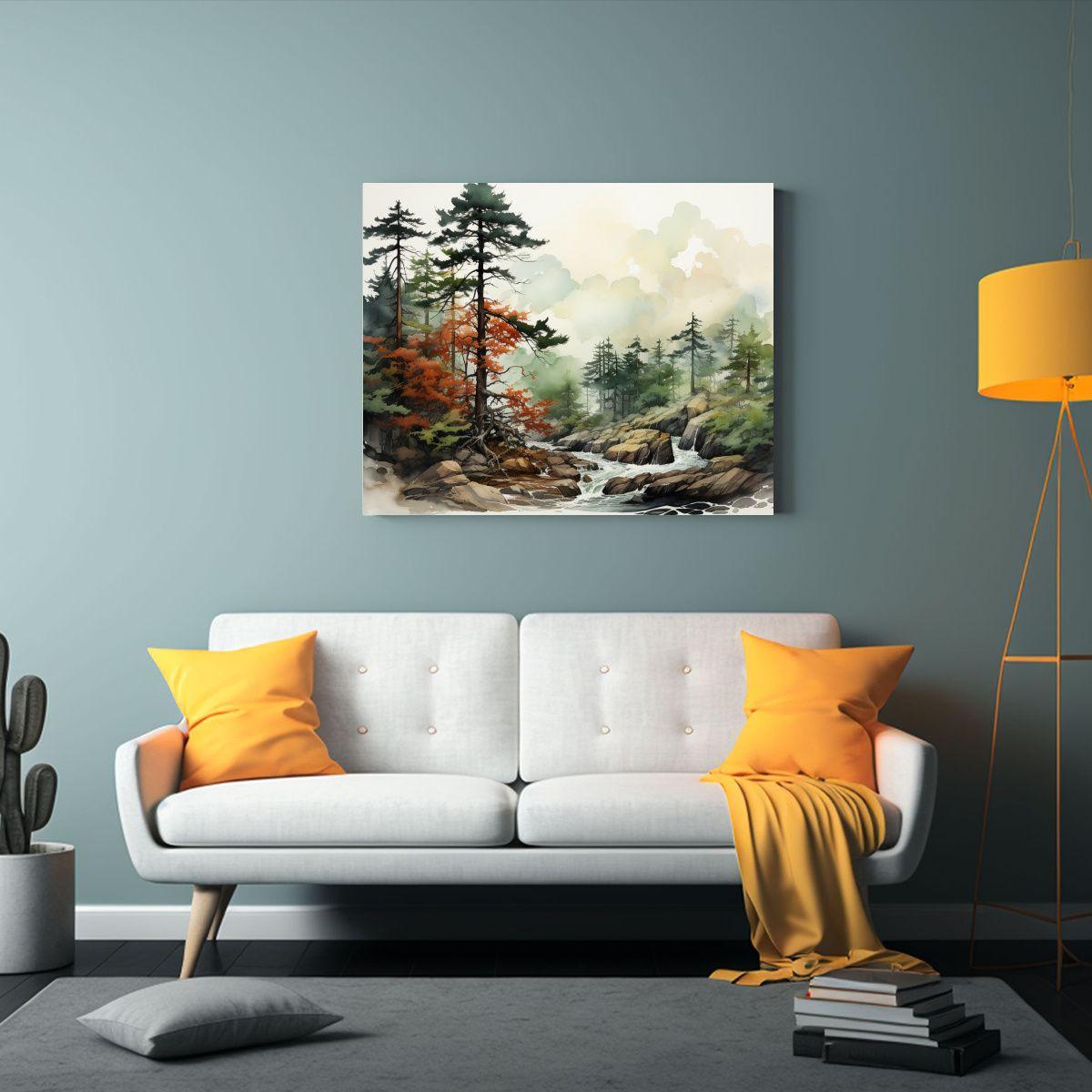Cuadro Decorativo Armonía Árbol Secuoya Colores  40x30cm-2