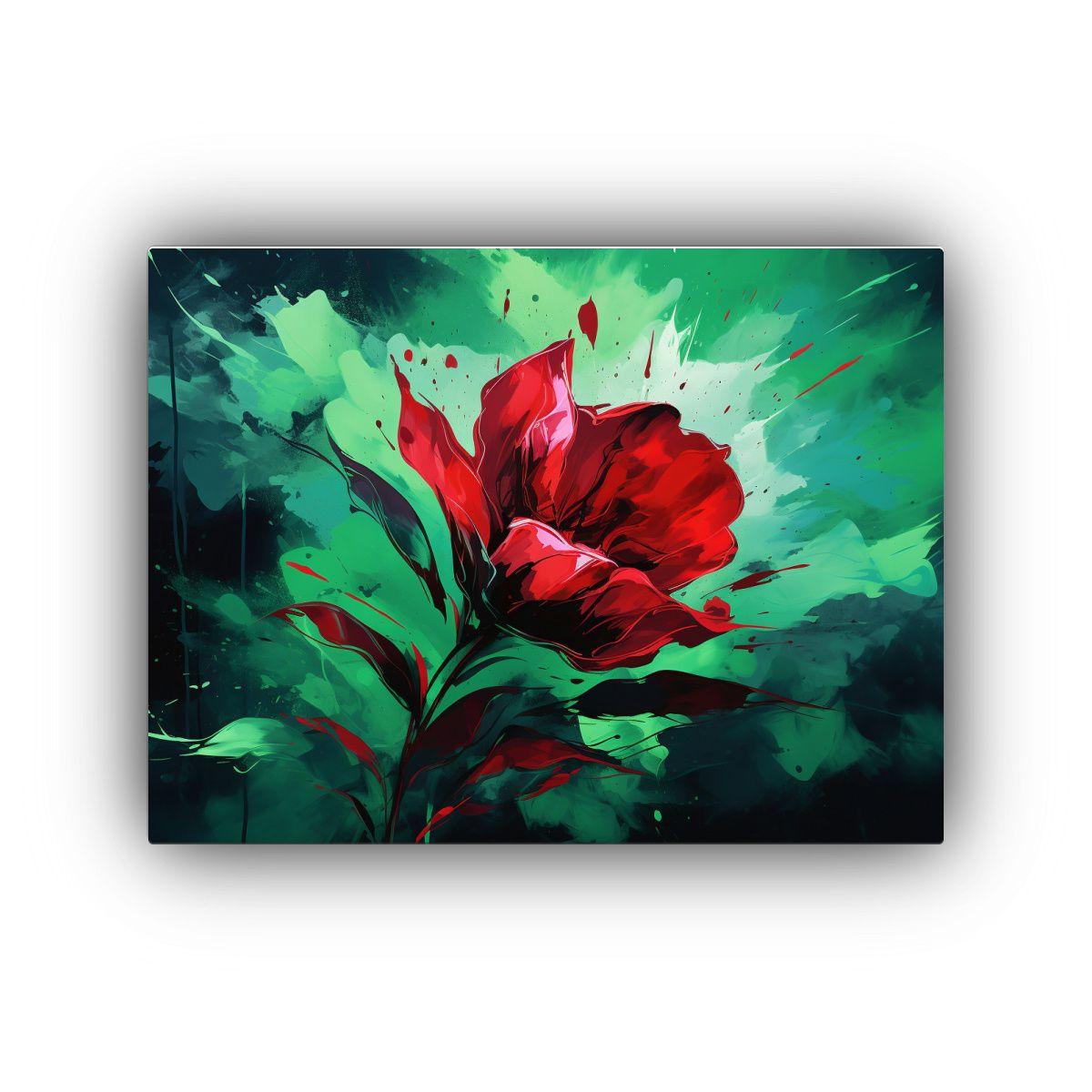 Cuadros Modernos Luminosos En Verde Y Rojo Con Atmósfera Ne 30x20cm-0