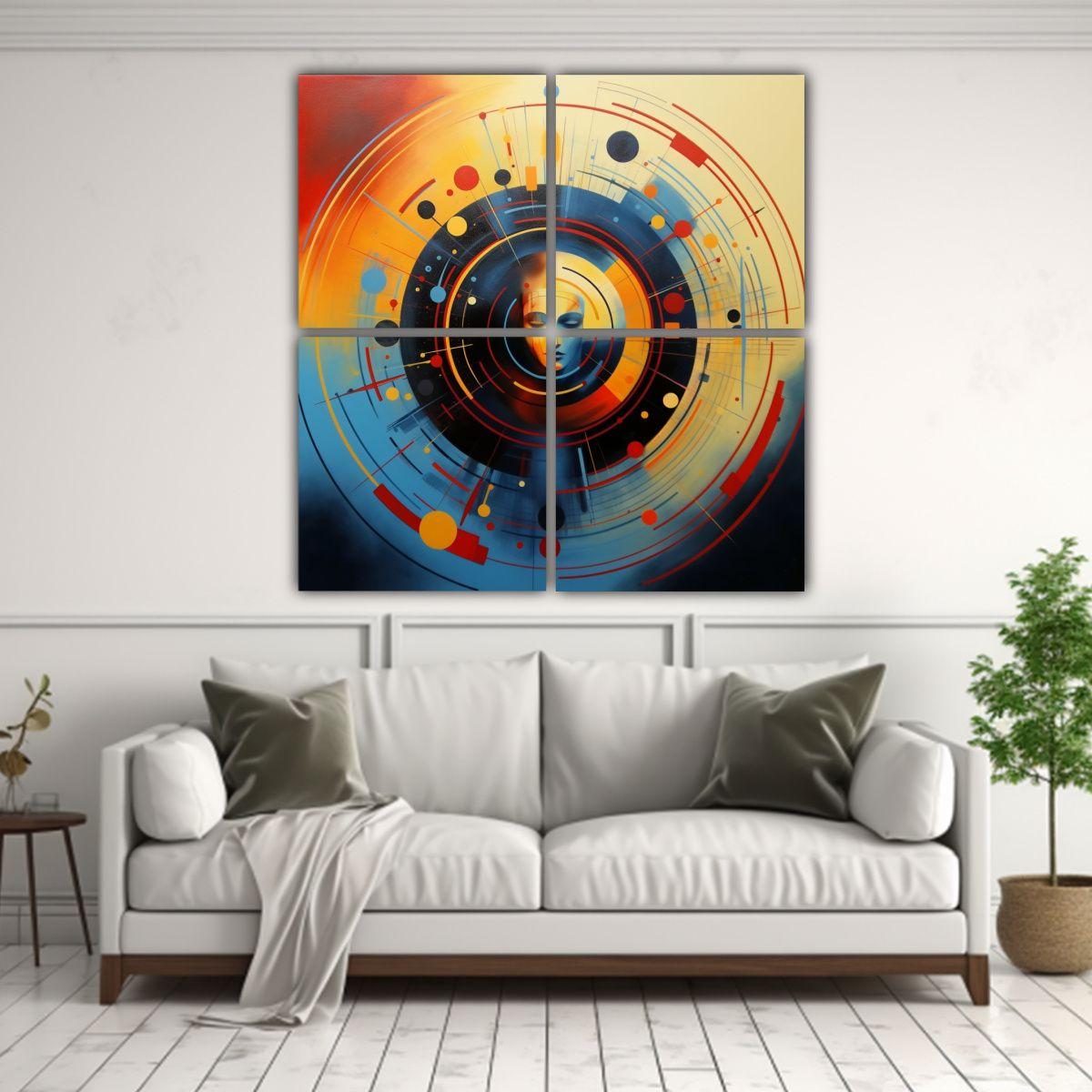 Cuatro Telas En Bastidor Temática De Diseño 40x40 Cm-2
