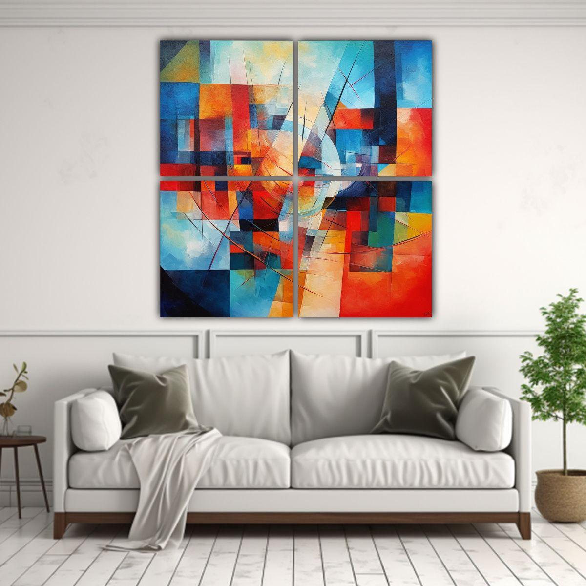 Pintura Abstracta En Tonos Clásicos De Hangzhou 40x40 Cm-2