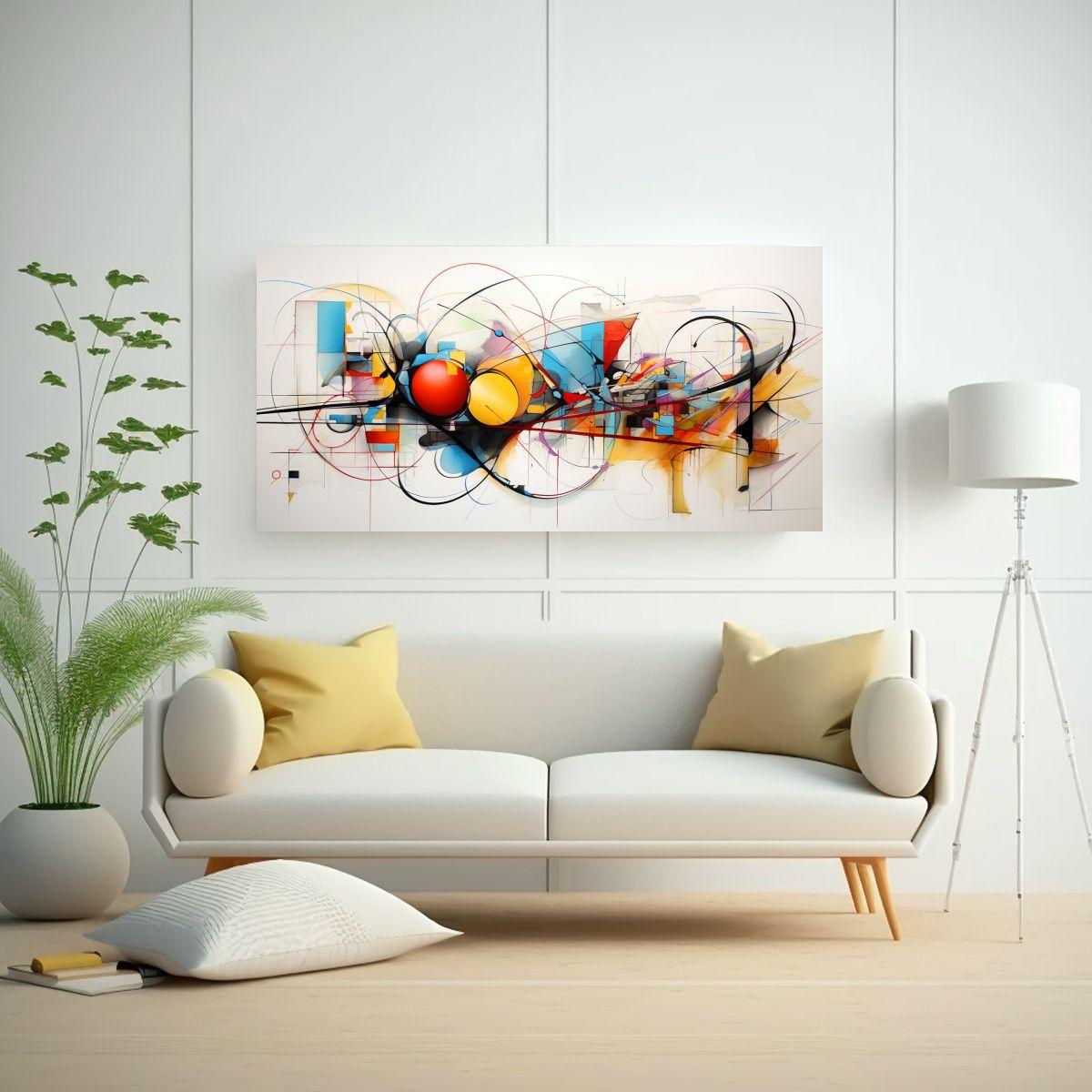 Cuadro Abstracto De Vitalidad Para La Decoración 80x40 Cm-2