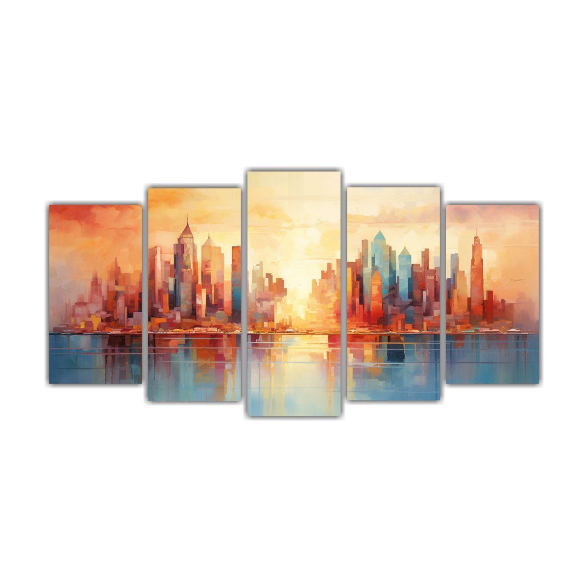 Cuadro Abstracto De La Ciudad, Representación 250x125 Cm-0