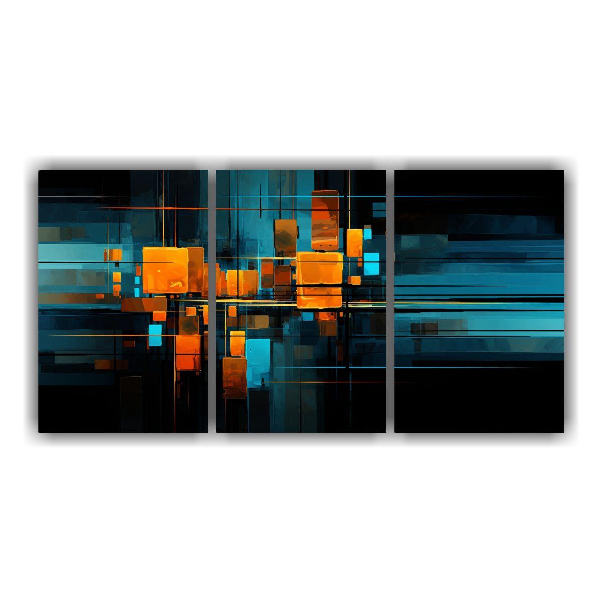 Set De 3 Cuadros De Composición: Riqueza Visual 90x45 Cm-0
