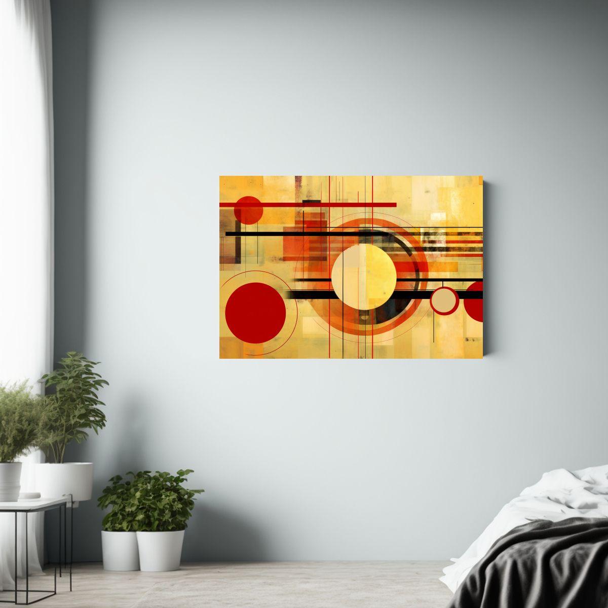 Lienzo Decorativo: Patrones Originales De Círculos Y Rectá 60x40cm-2