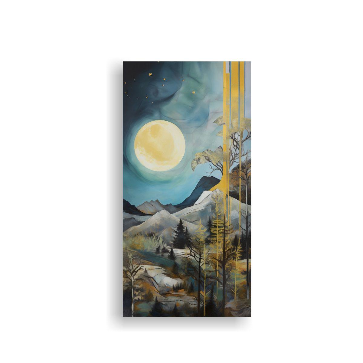 Paisaje Clásico Abstracto De Montañas Y 50x100cm-0