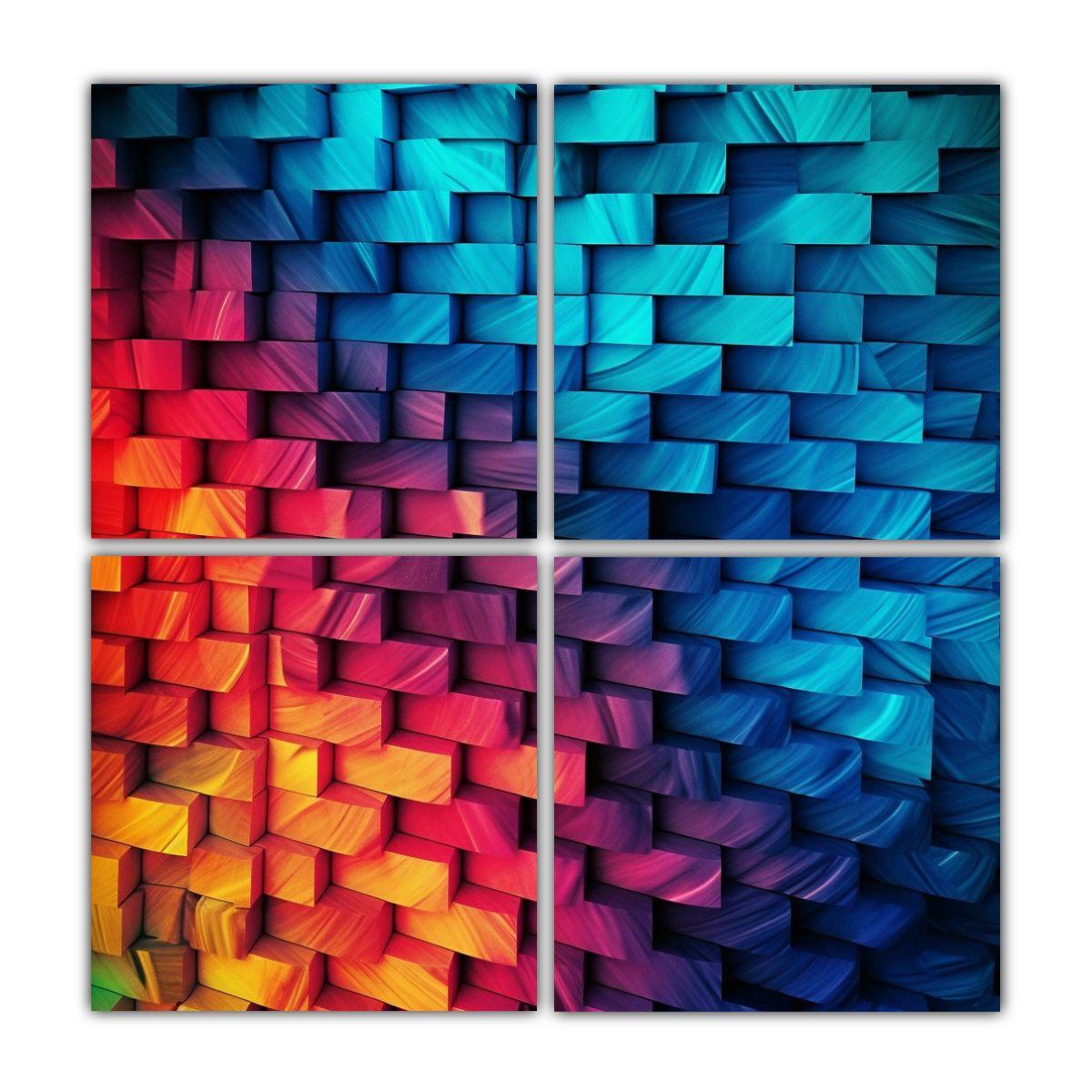 Cuadro Moderno Combinación Abstracto Patrón 80x80 Cm-0
