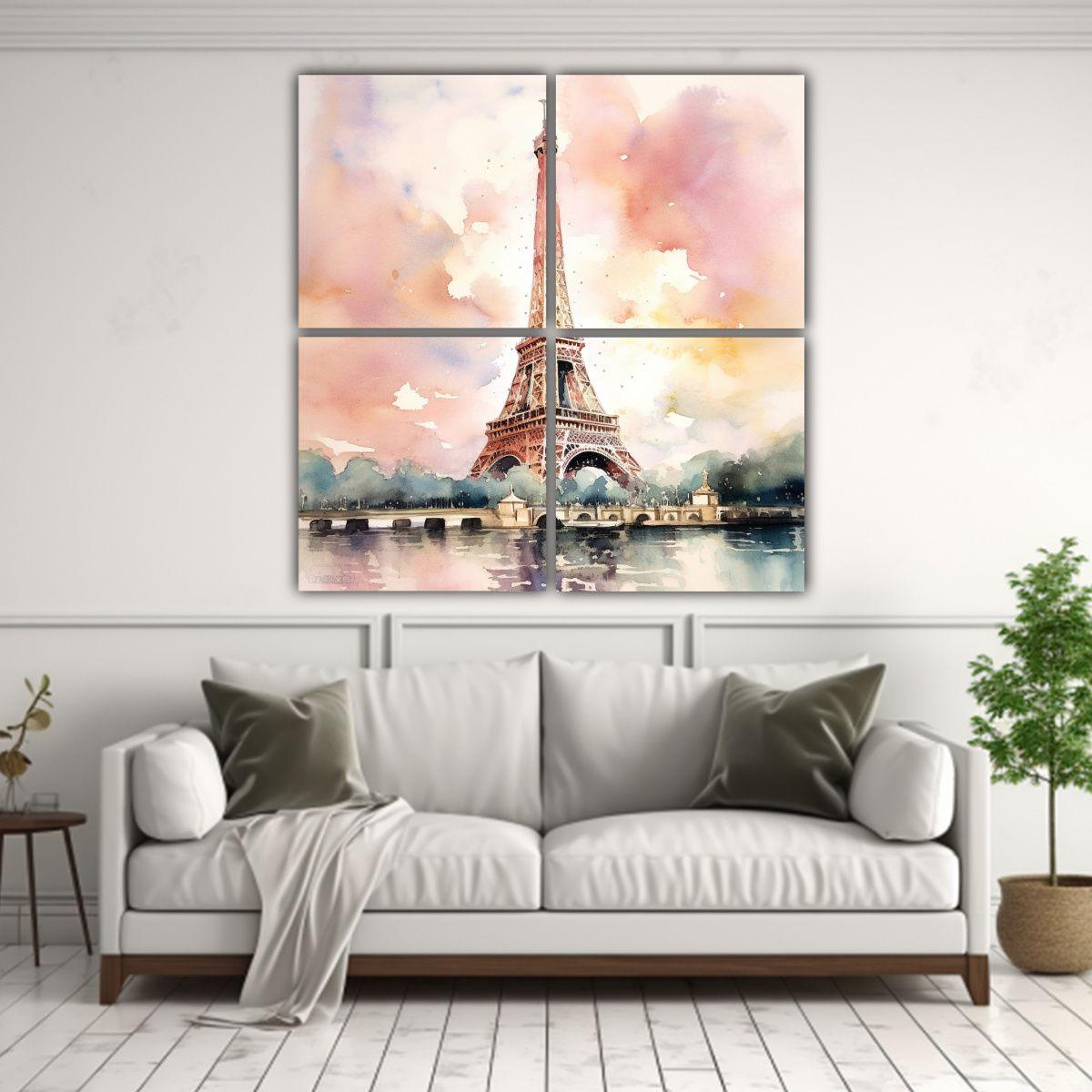 Cuadros Fotográficos Eiffel Tower Estilo 60x60 Cm-2