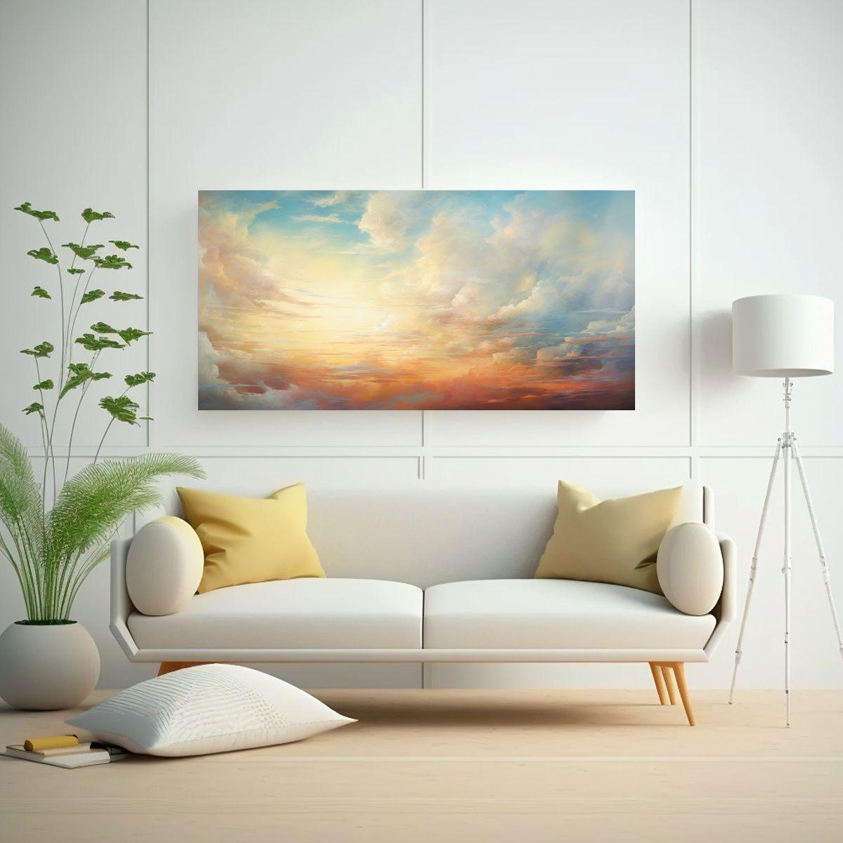 Pinturas Abstractas Con Cielos Blancos Al Amanecer 100x50cm-2