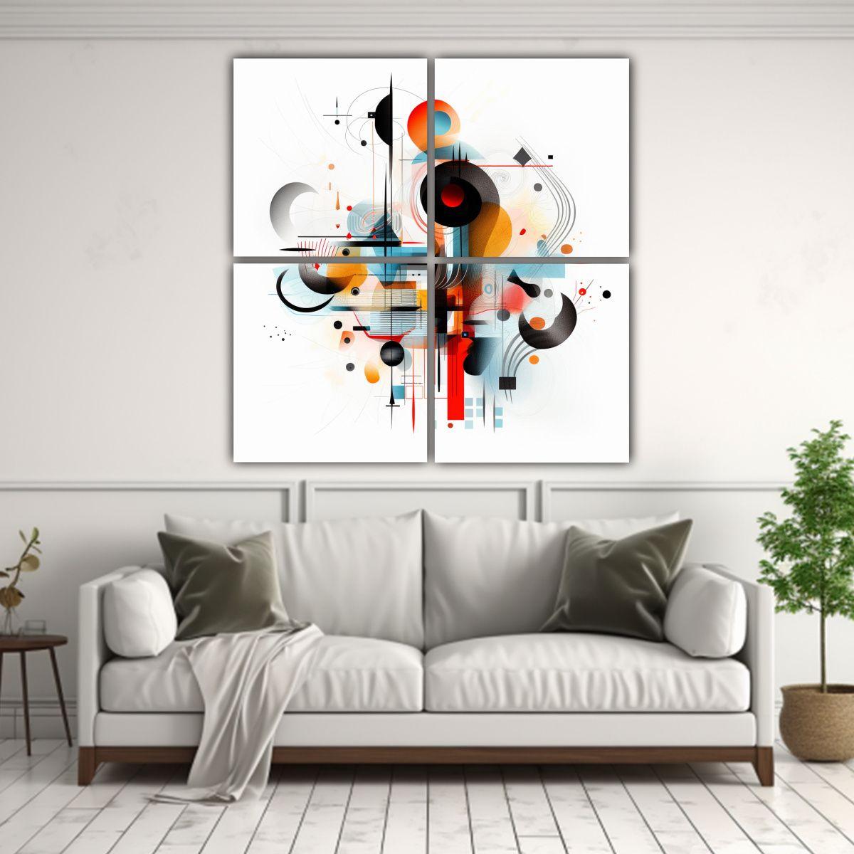 Pinturas Decorativas De Composición Abstracta 140x140 Cm-2