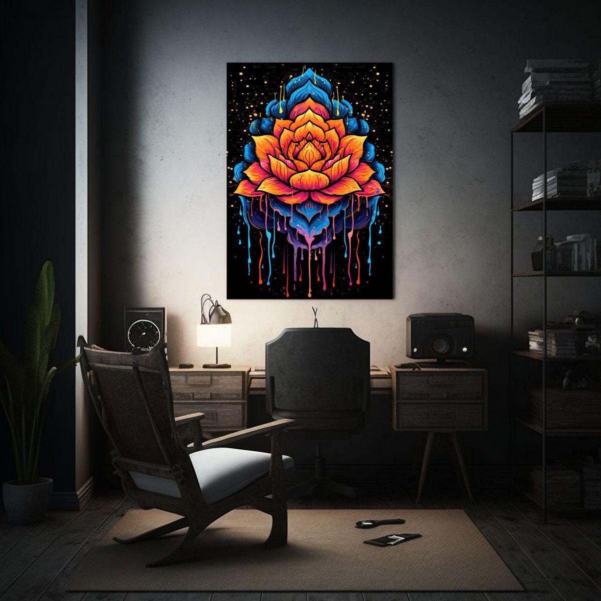Pintura Decorativa Con Mandala De Colores 60x90 Cm-2
