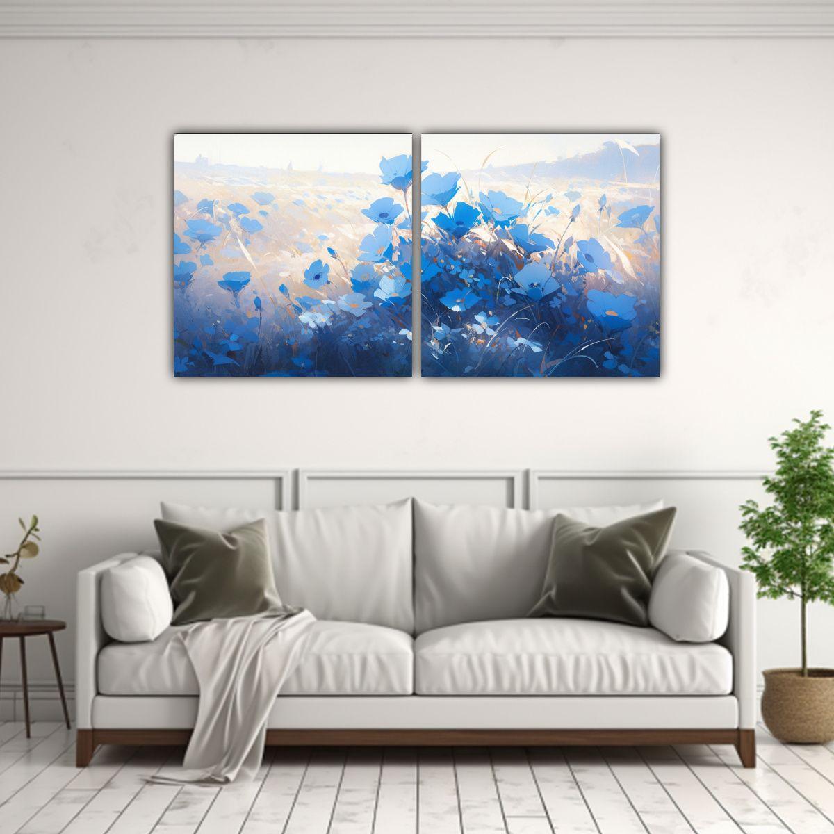 Pintura En Lienzo Inspiradora Con Flores En Tonos 80x40 Cm-2