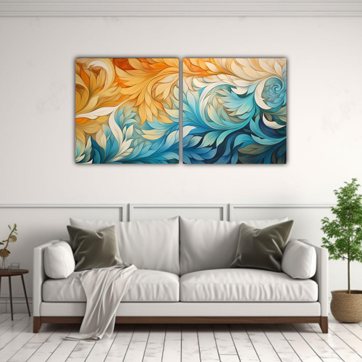 Pinturas Decorativas Con Abstractos En Espiral 140x70 Cm-2