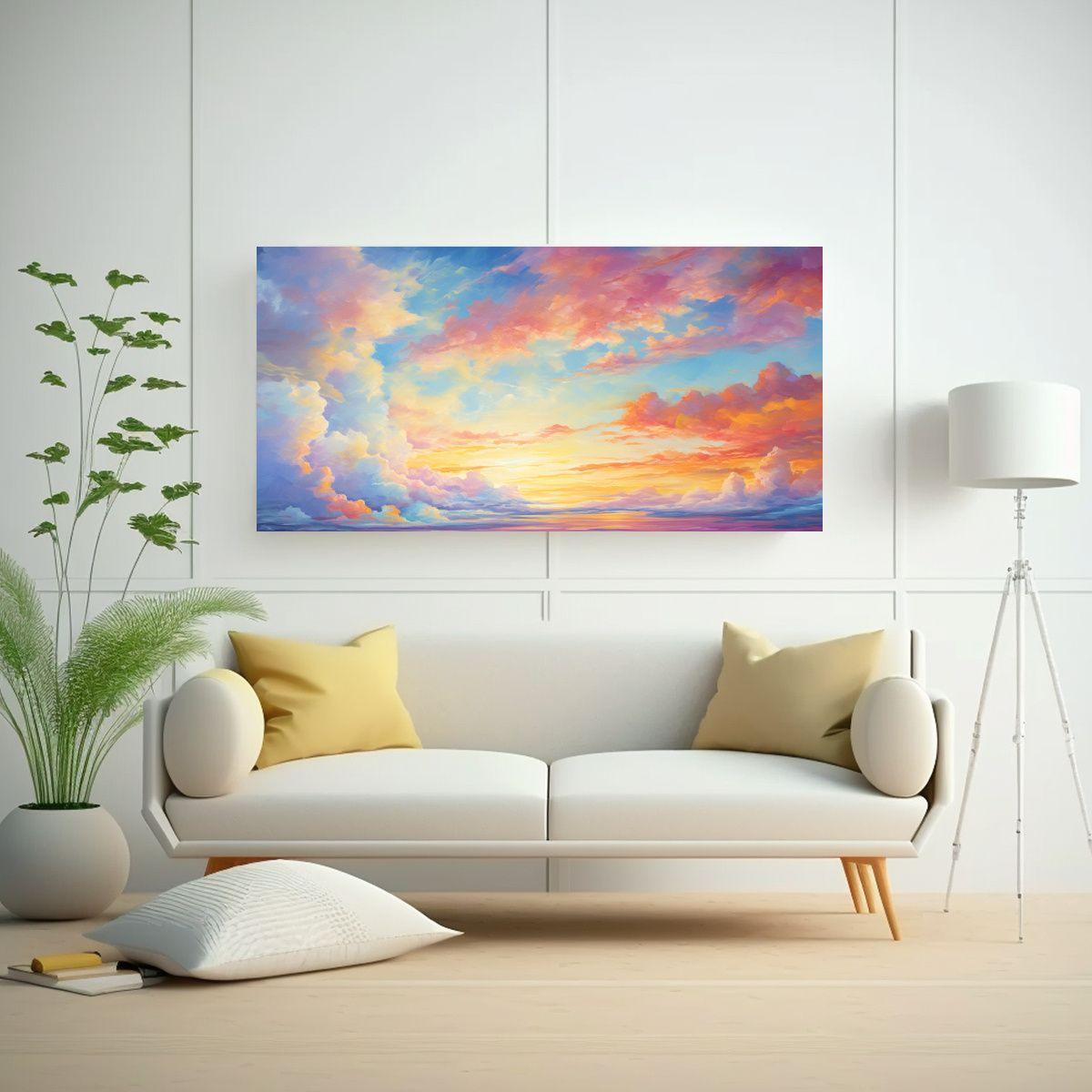 Cuadro De Arte Urbano Con Cielo Mañanero 40x20cm-2