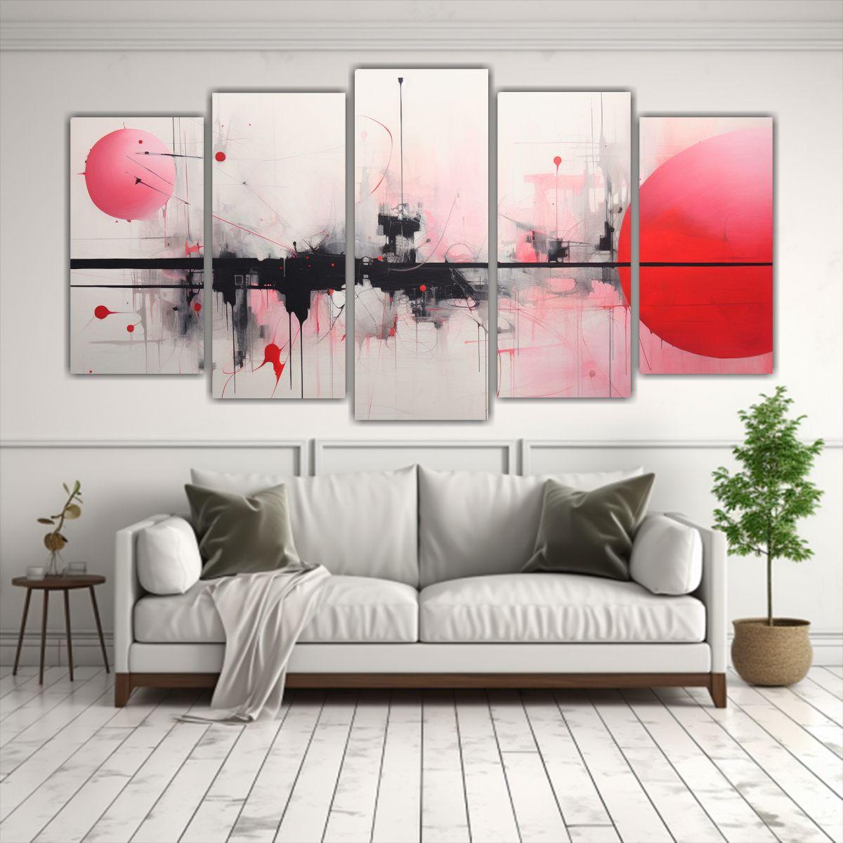 Cuadros Abstractos Hermosos Con Manchas En Lienzo 200x100 Cm-2