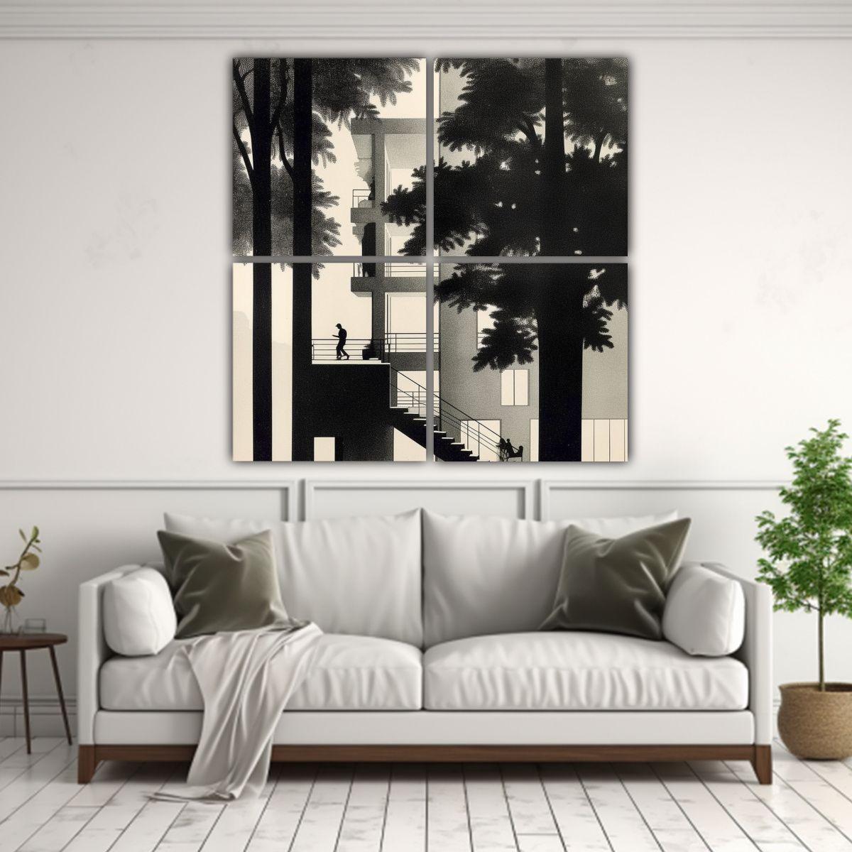 Cuatro Cuadros Modernos De Regalo Estilo Le 200x200 Cm-2