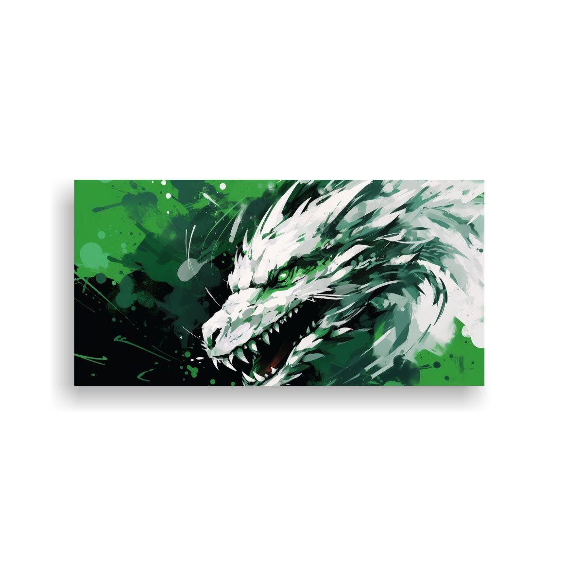 Pinturas Decorativas Modernas De Dragón En Verde  60x30cm-0