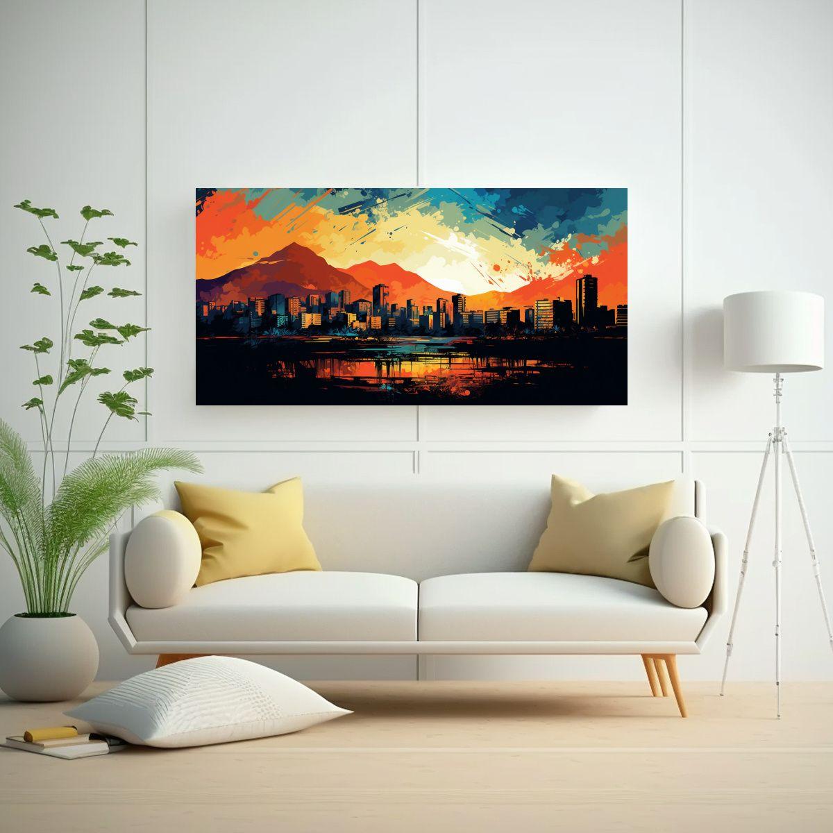 Cuadro Decorativo Estilo Galería En Santiago 120x60 Cm-2