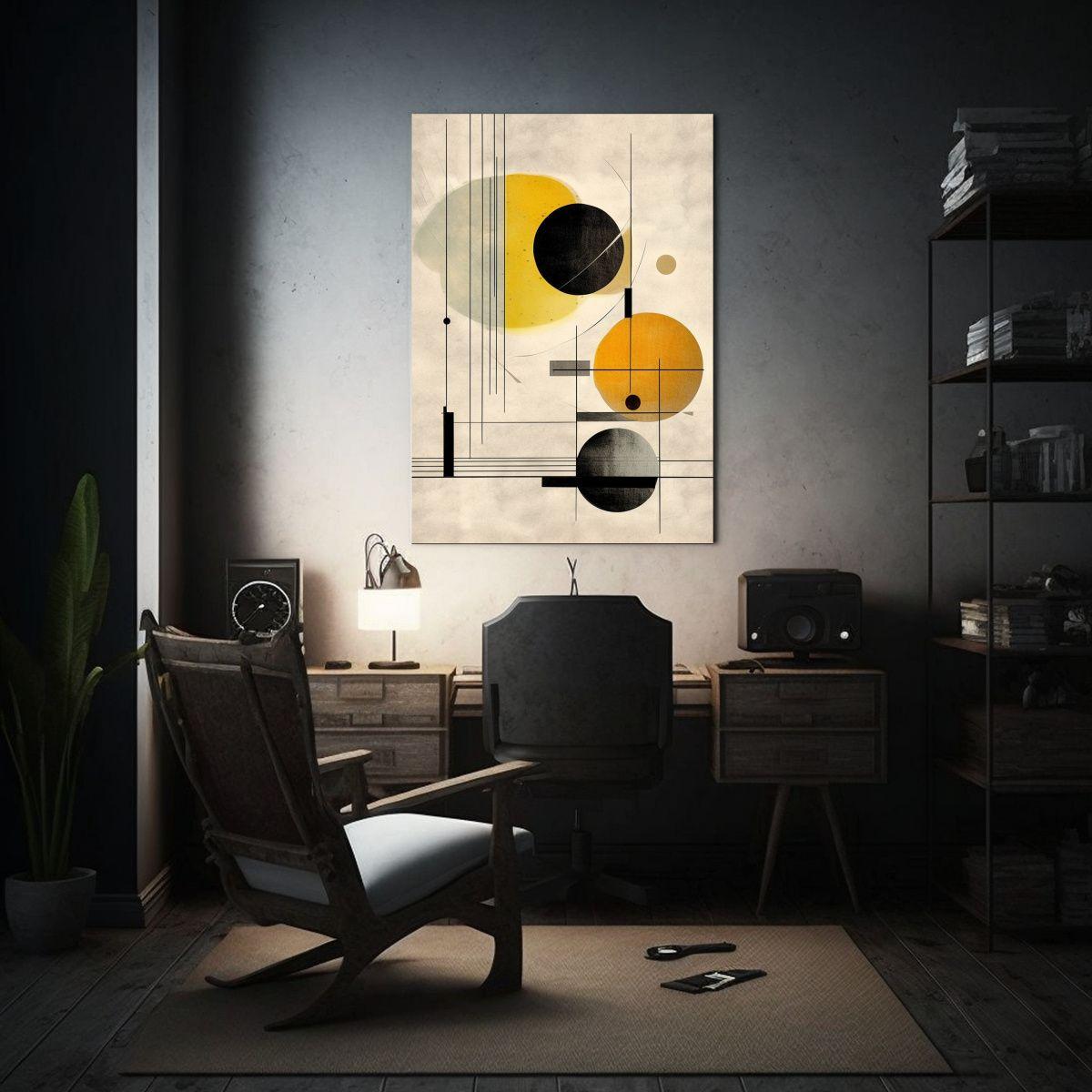Pintura Decorativa Abstracta Minimalista De Línea De Tinta  60x90cm-2