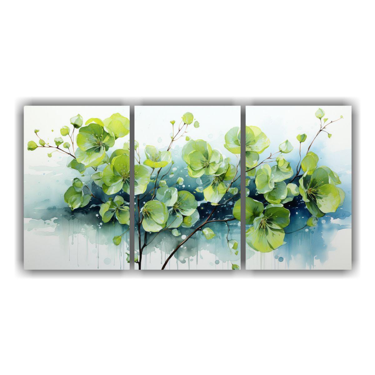 Cuadros Decorativos Colores Vibrantes Con Flores: 90x45 Cm-0
