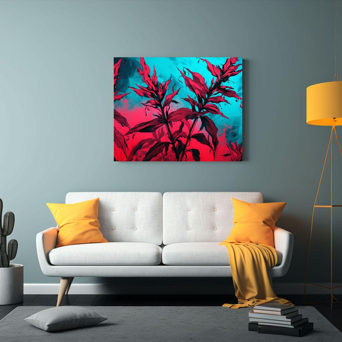 Pintura De Pared Horizontal Escena De Hierbas De Fireweed En 45x30cm-2