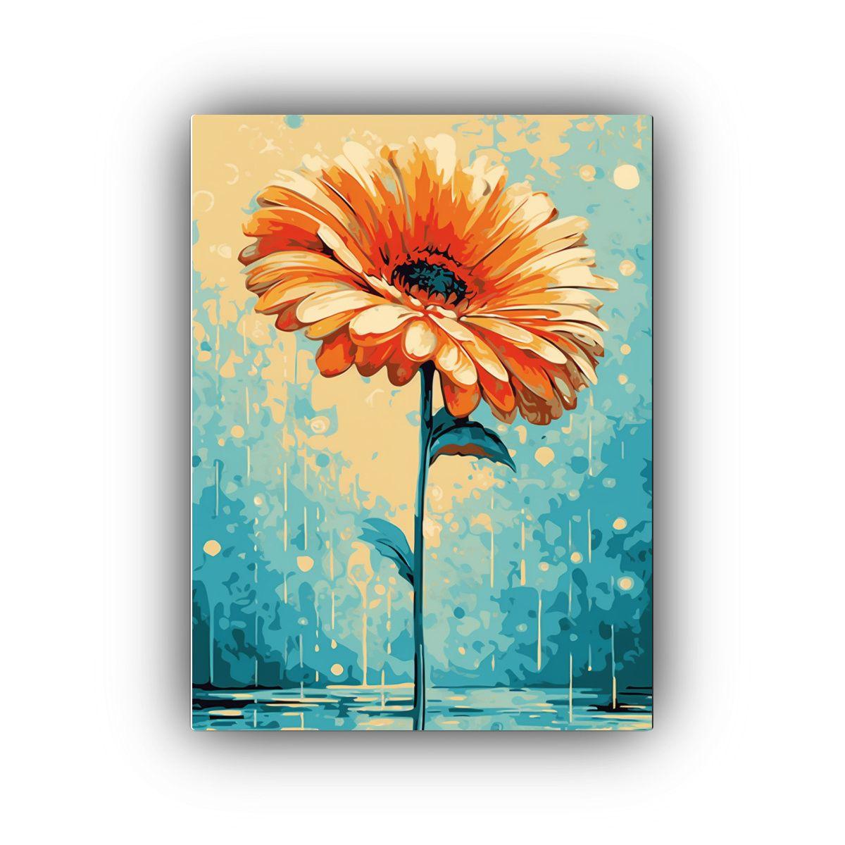 Cuadro Profundidad Tela Bastidor Gerbera Flor 60x90cm-0