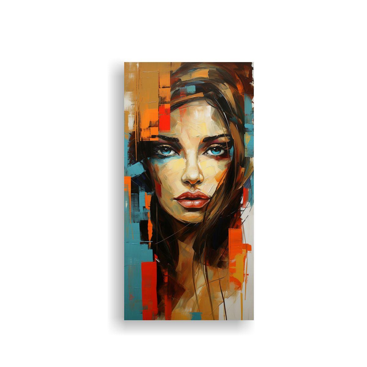 Cuadro Abstracto Mujer Multicolor Arte Moderno 50x100cm-0